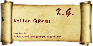 Koller György névjegykártya