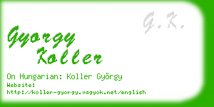 gyorgy koller business card